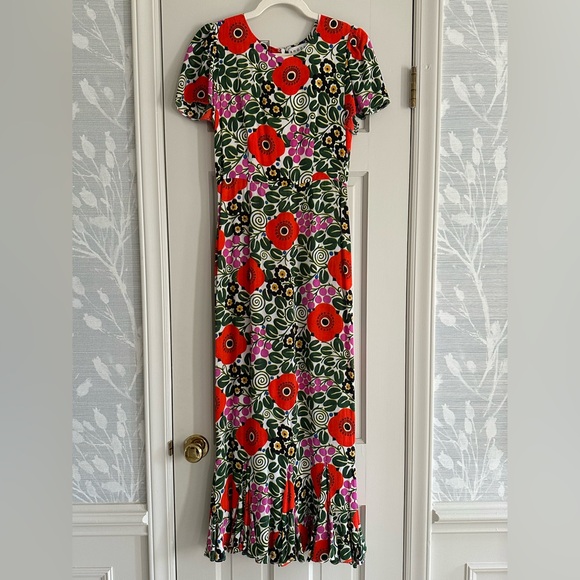 RHODE Lulani Red and Pink Floral Maxi Dress - Picture 6 of 6